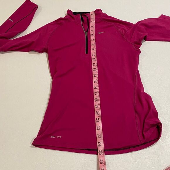 Nike Dri-Fit 1/4 Zip Running Top XS • Hot Pink Long Sleeve • Athletic Workout Pu - Picture 6 of 6